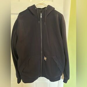 Carhartt Navy Loose Fit Fleece Hooded Zip Up Sweatshirt